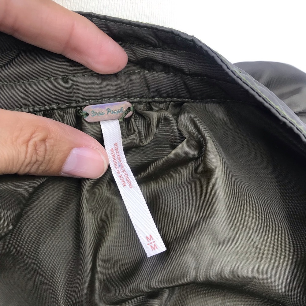 Free People Bomber Jacket  Midnight Green Zip up - Picture 5 of 5